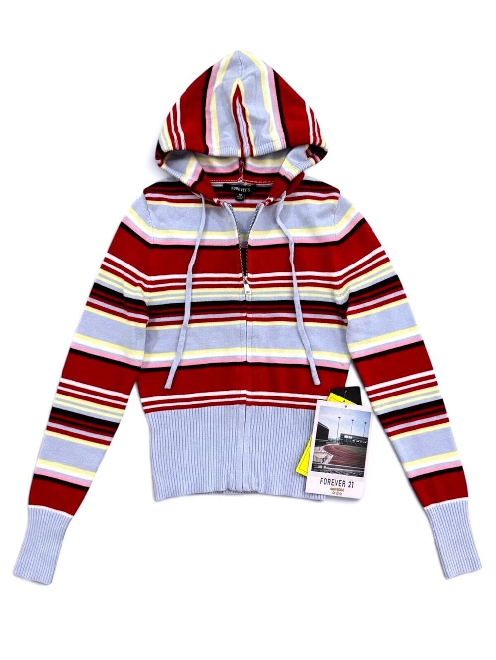 NWT Forever 21 Striped Zip Up Hoodie - Size M